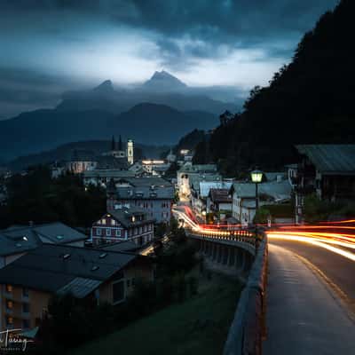 Watzmann View from Street in Berchtesgaden, Germany