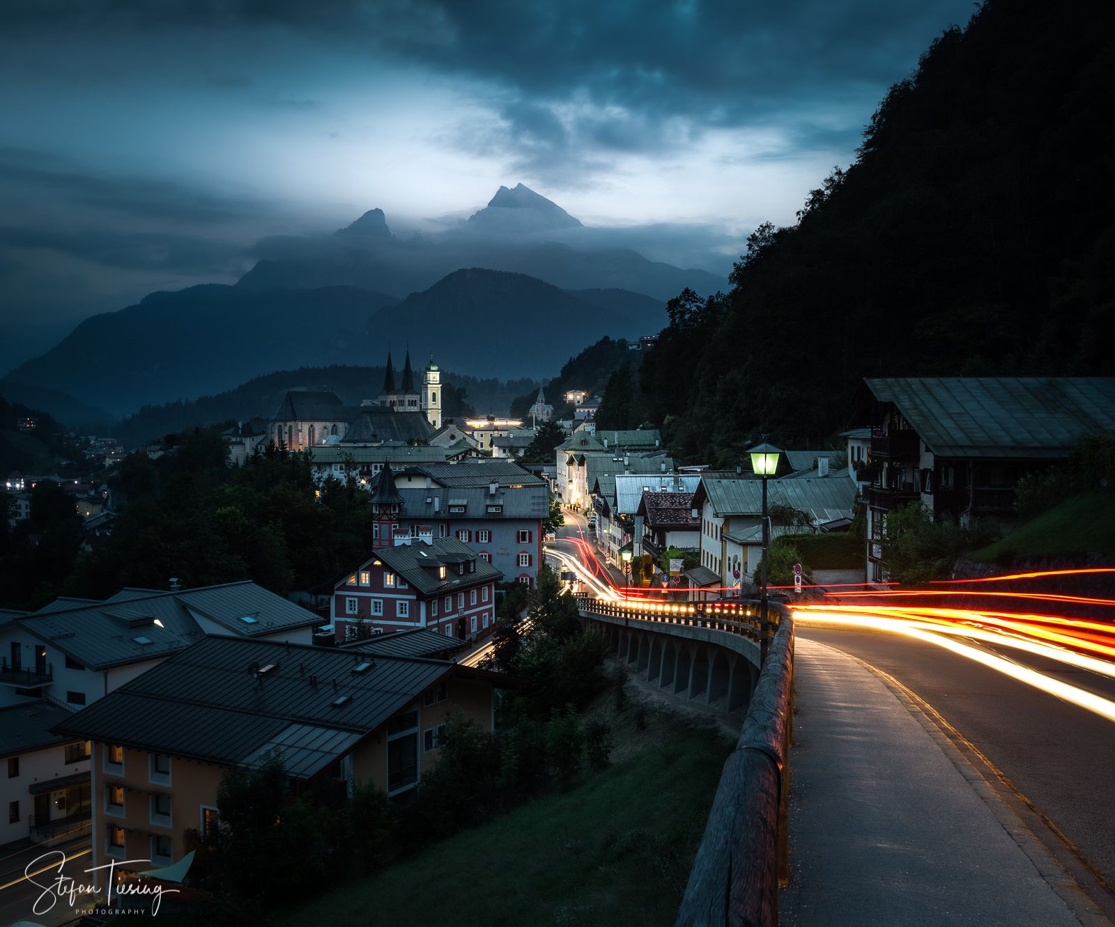 Watzmann View from Street in Berchtesgaden, Germany
