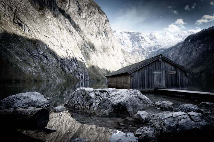 Boathouse at Lake Obersee, Bavaria