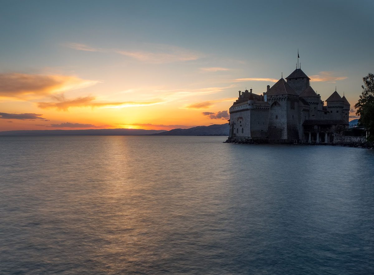 Chillon Castle At Lake Geneva Switzerland