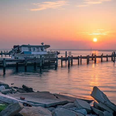 Chincoteague Half Sunken Boat, USA