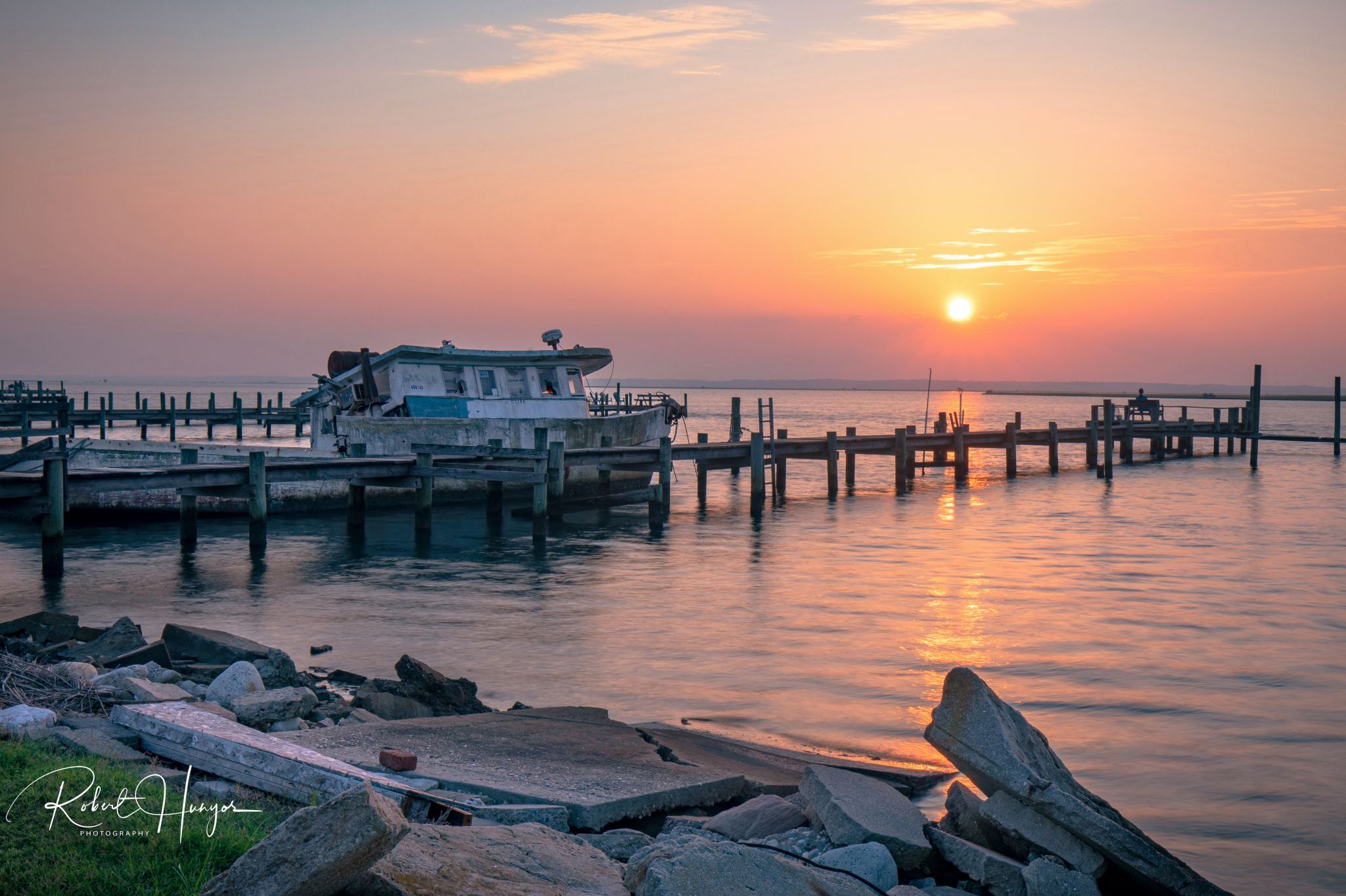 Chincoteague Half Sunken Boat, USA