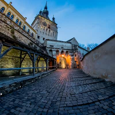 Clock Tower medieval fortress Sighisoara, Romania