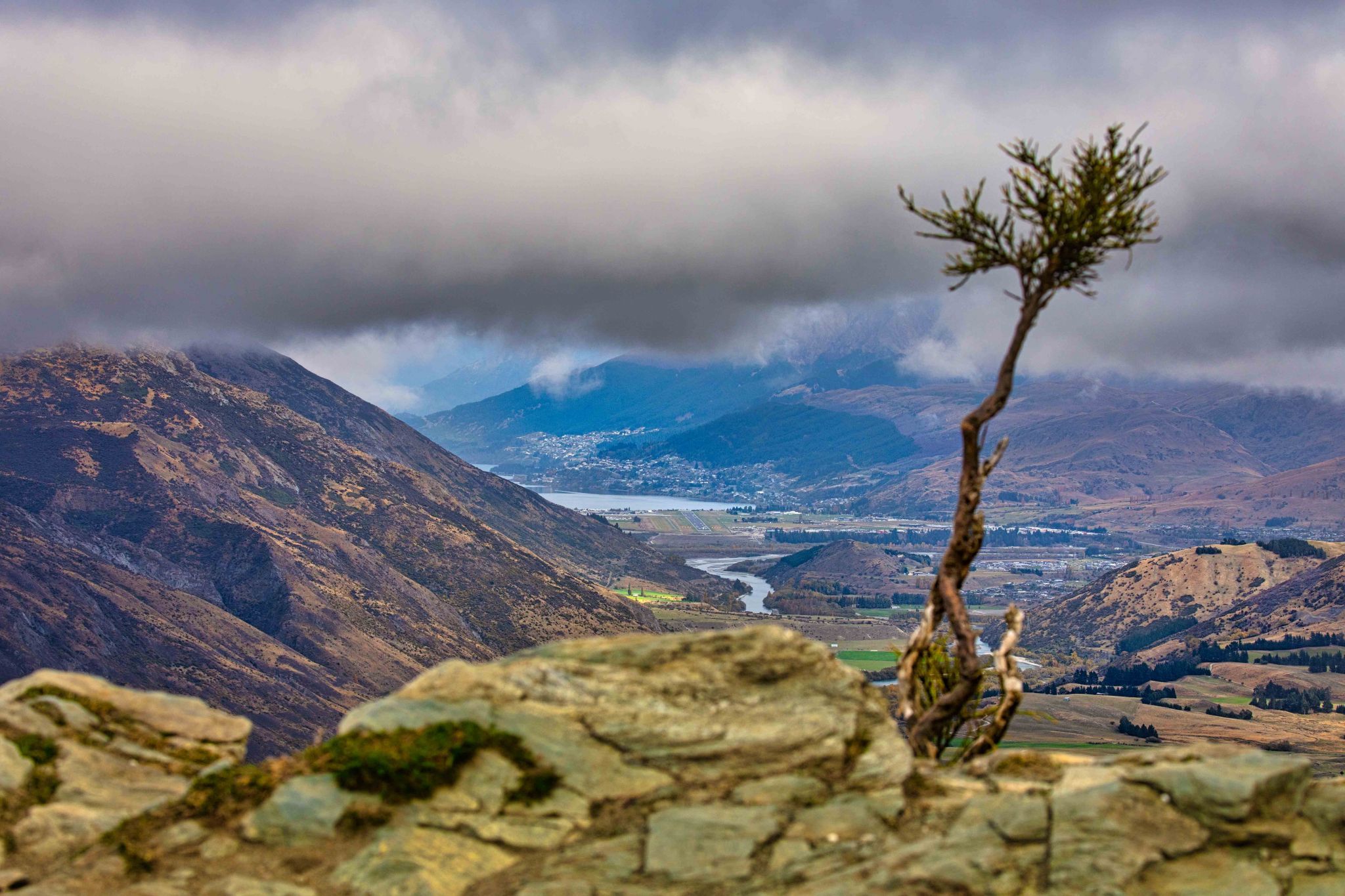 Decending into Queenstown South Island, New Zealand