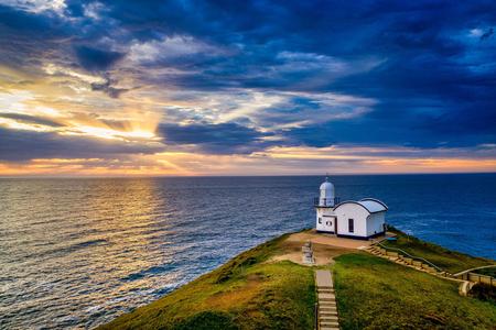 Drone sunrise Taking Point Lighthouse Port Macquarie NSW