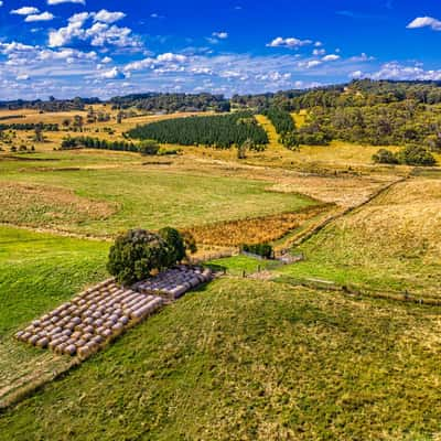 Hale Bales on the farm Oberon New South Wales, Australia