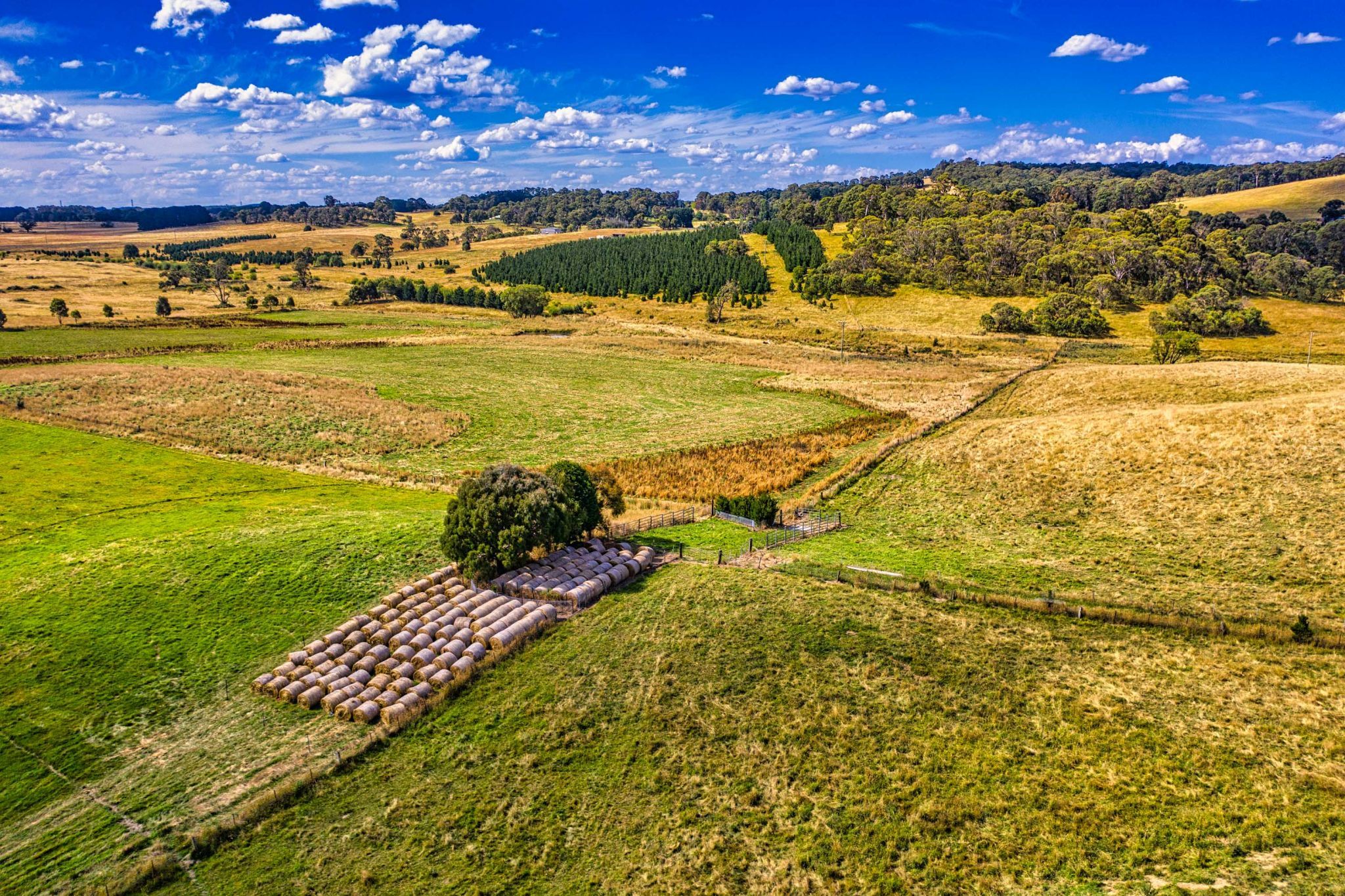 Hale Bales on the farm Oberon New South Wales, Australia