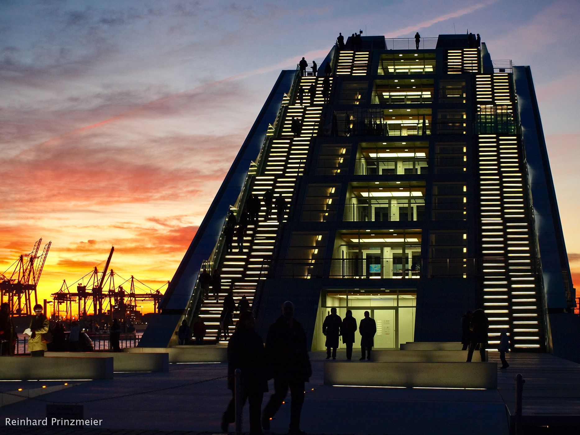 Staircase terrace from the Dockland Office Building, Hamburg, Germany