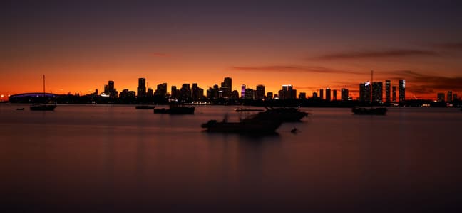 Miami skyline from Miami beach