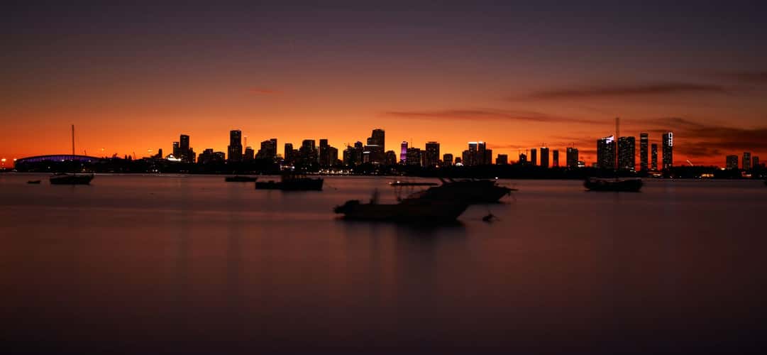 Miami skyline from Miami beach