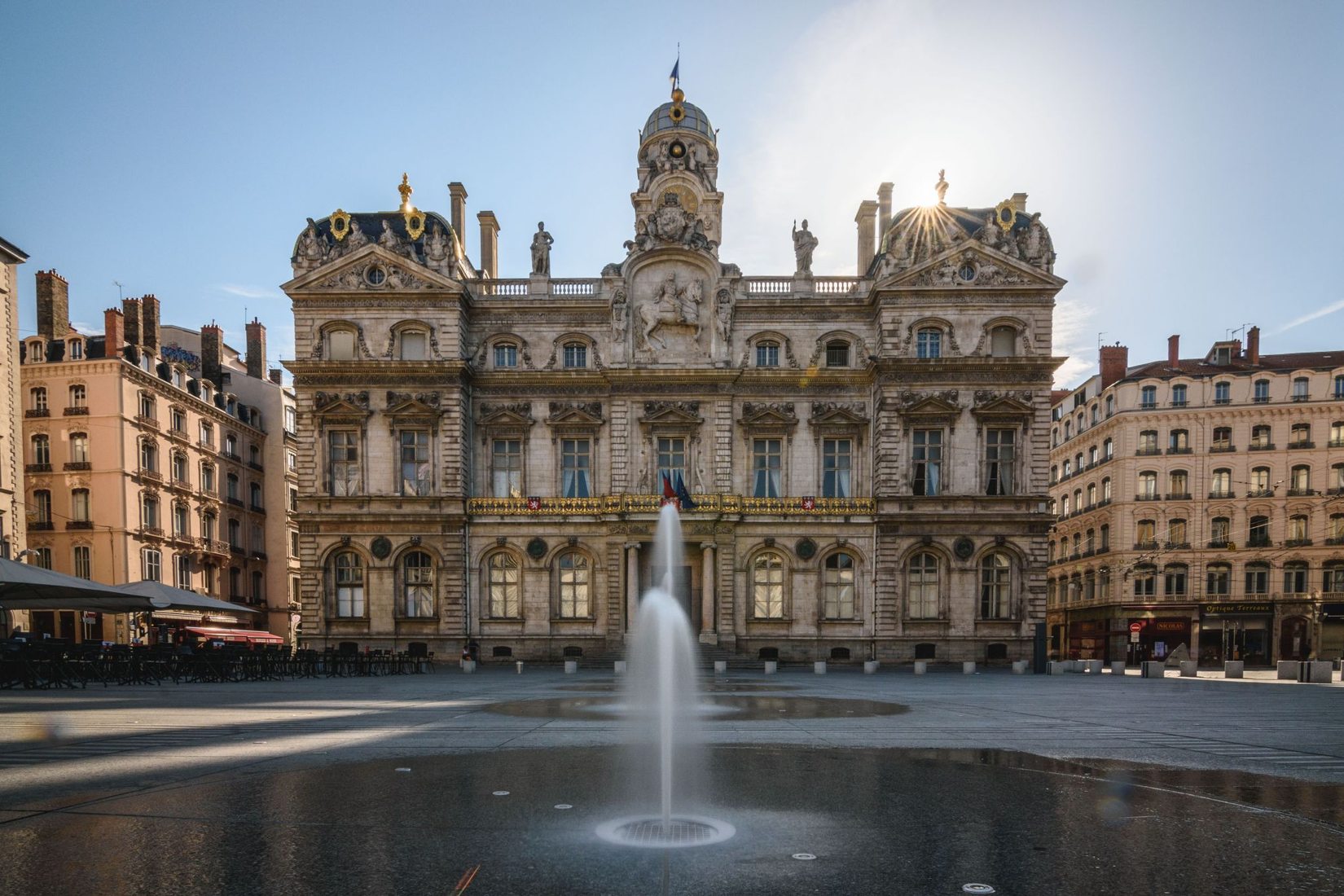 Place Des Terreaux Square In Lyon Stock Photo - Download Image Now - Lyon,  France, Town Hall - Government Building - iStock