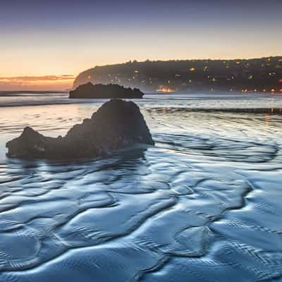 Rock Sunrise at  Sumner Beach Christchurch, New Zealand