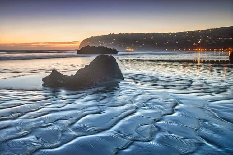 Rock Sunrise at  Sumner Beach Christchurch