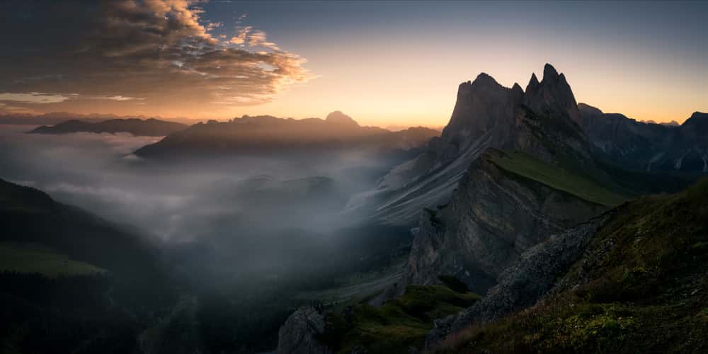 Seceda classic view point, South Tyrol