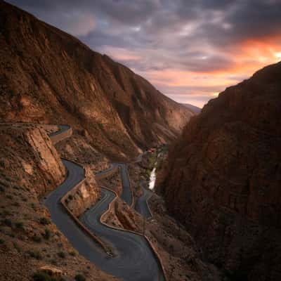 Serpentine Road in the Maroccan Atlas Mountains, Morocco