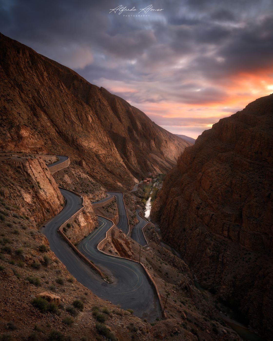 Serpentine Road in the Maroccan Atlas Mountains, Morocco