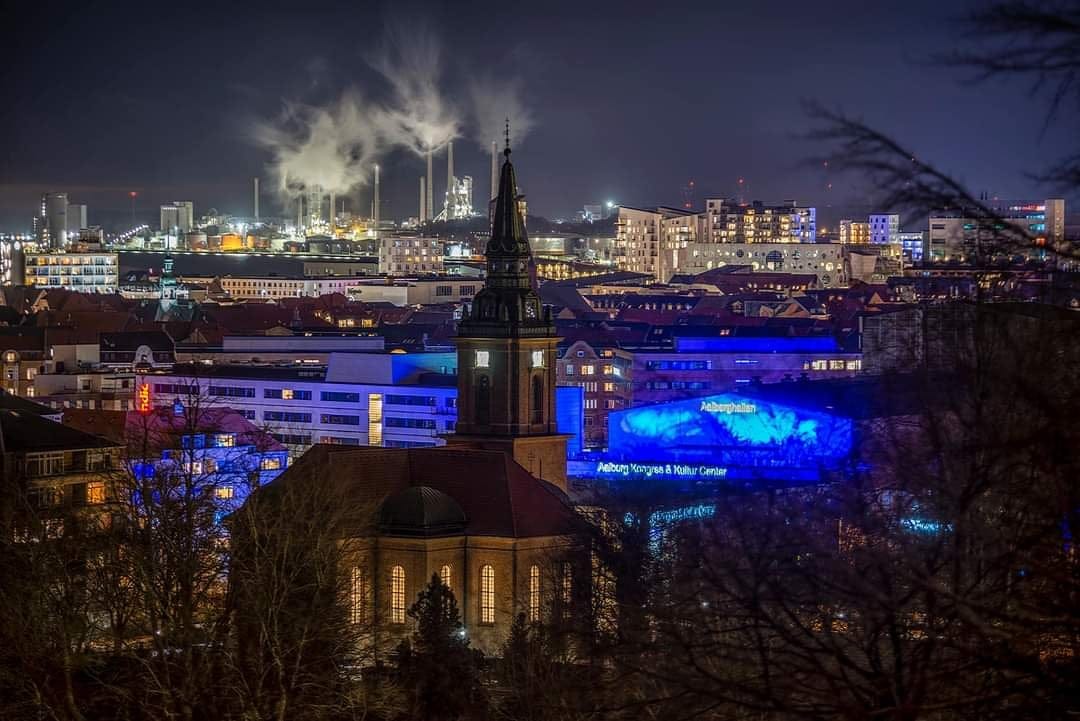 Aalborg city by night, Denmark