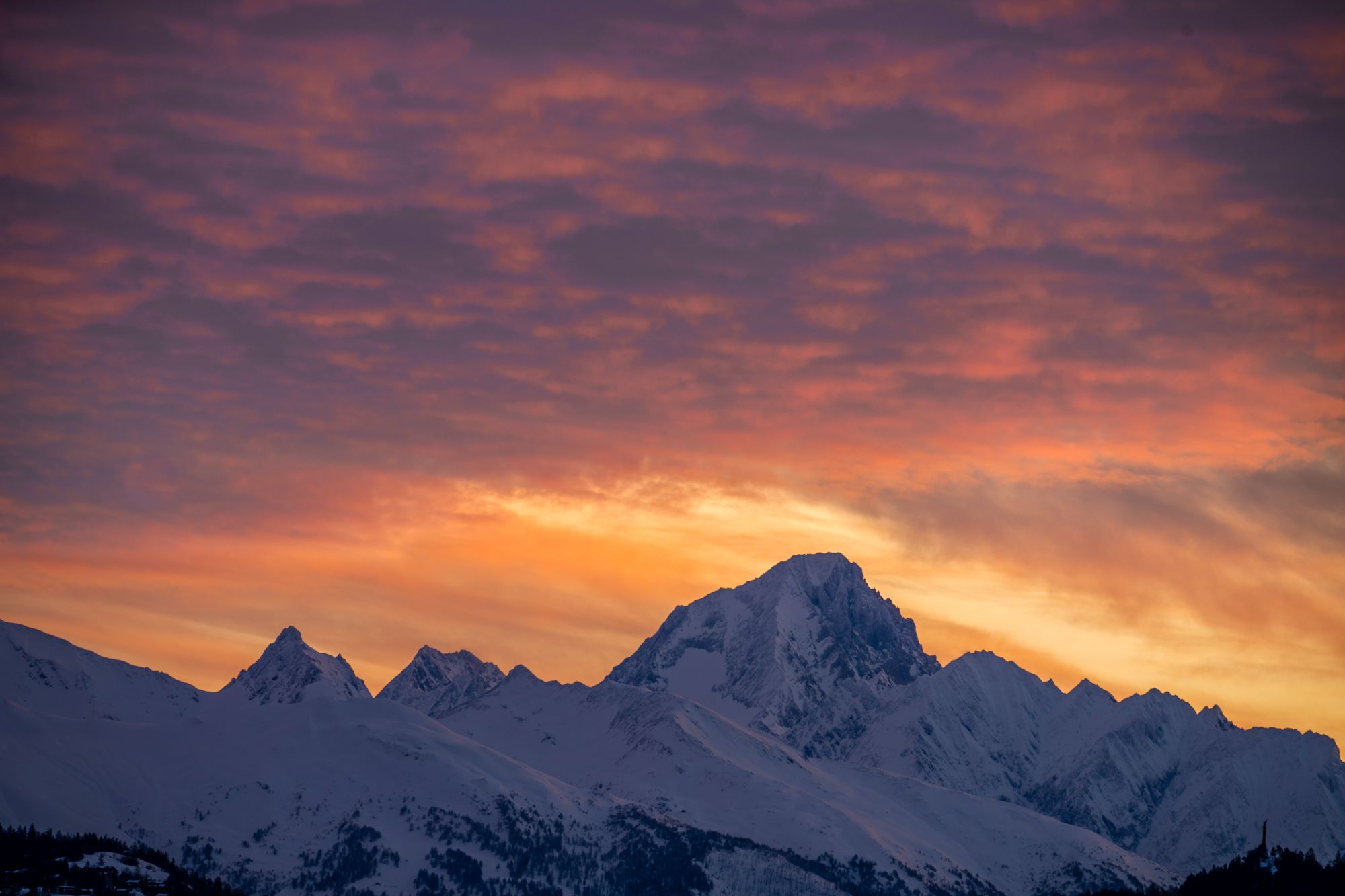 Bietschhorn from Savièse, Switzerland
