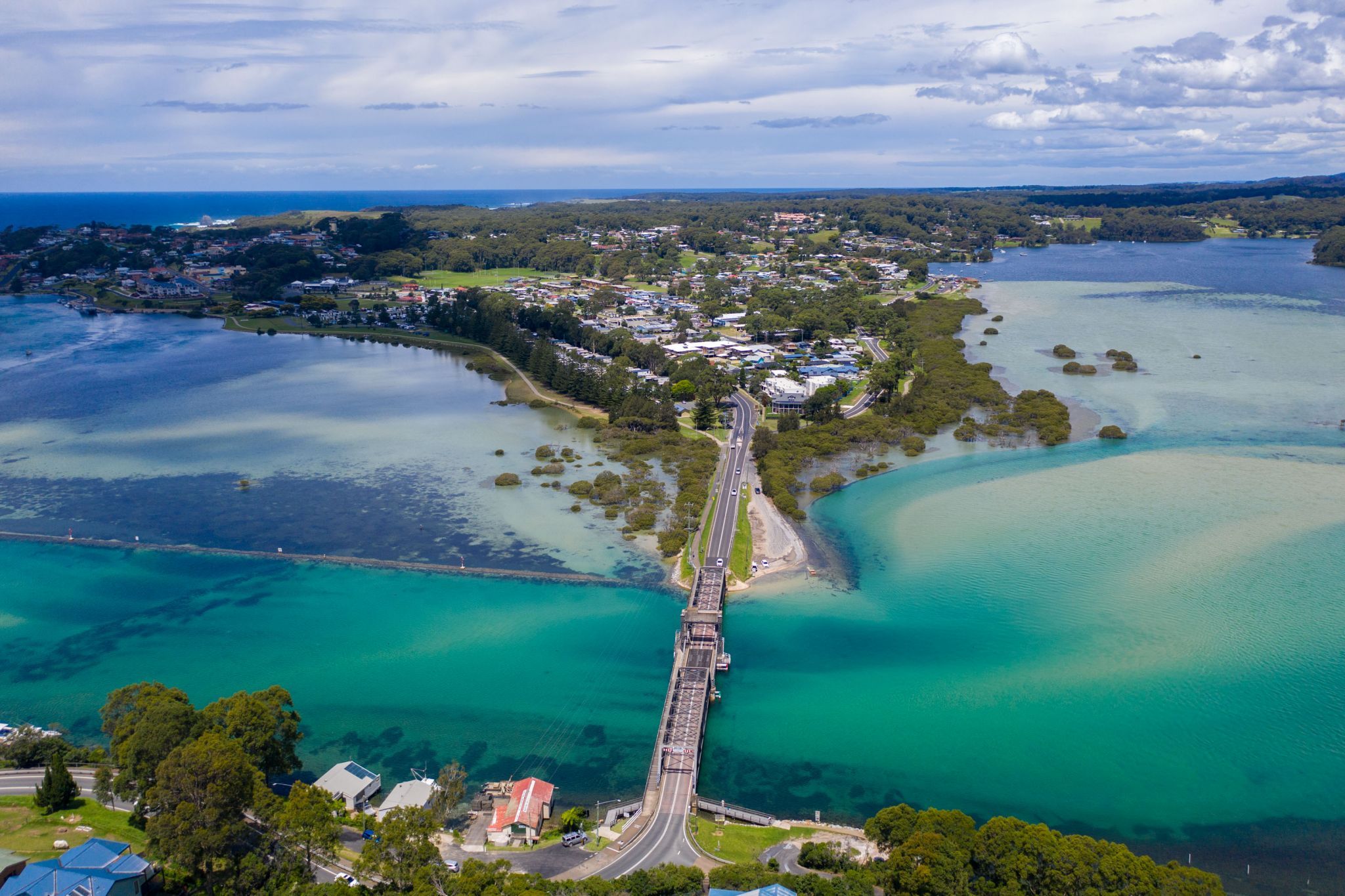 Bridge entering Narooma South Coast New South Wales, Australia