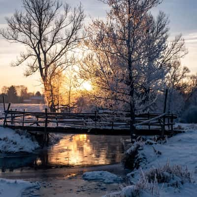 Bridge over Jeziorka River, Poland