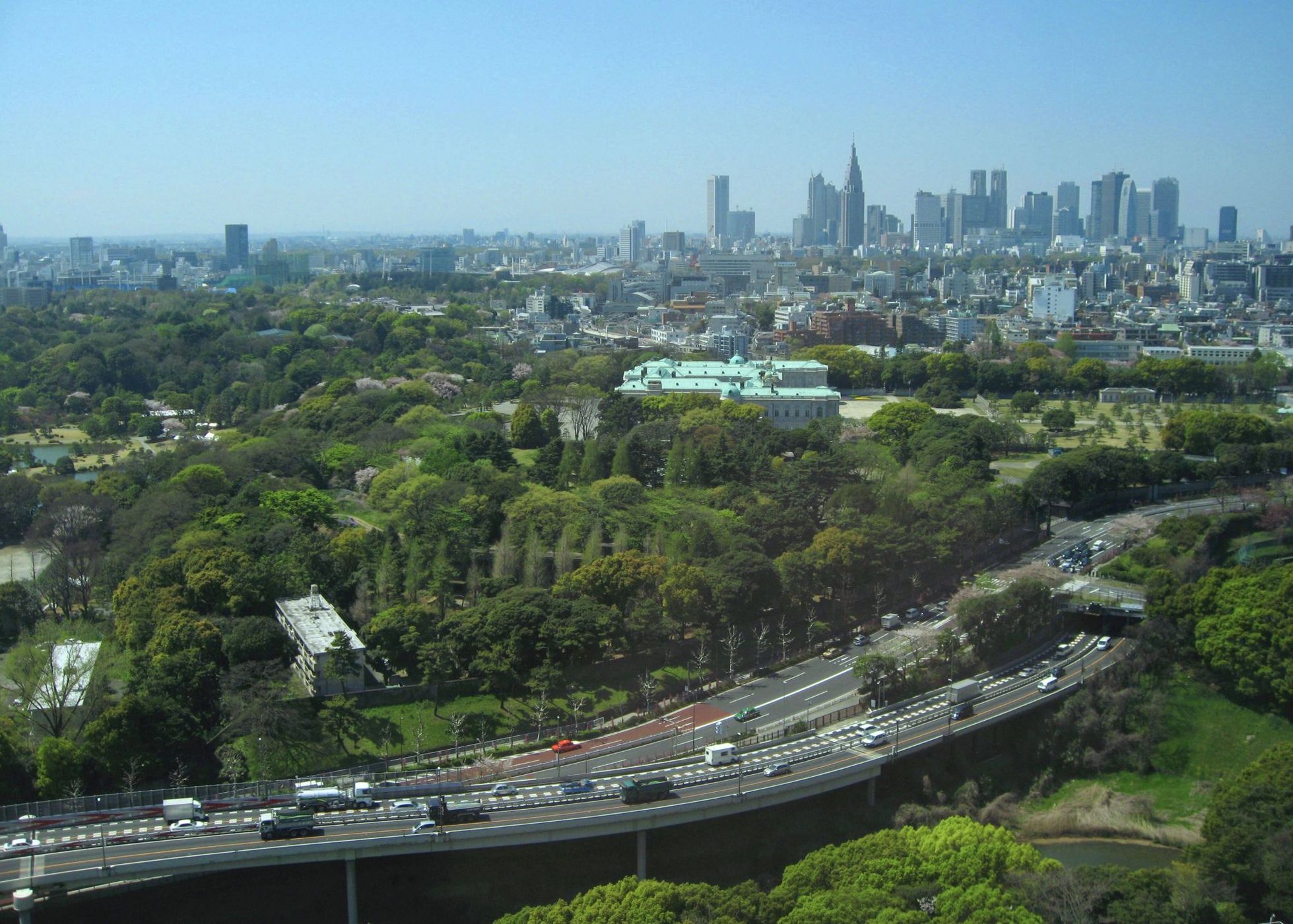 Distant View of Shinjuku (from Hotel New Otani), Japan