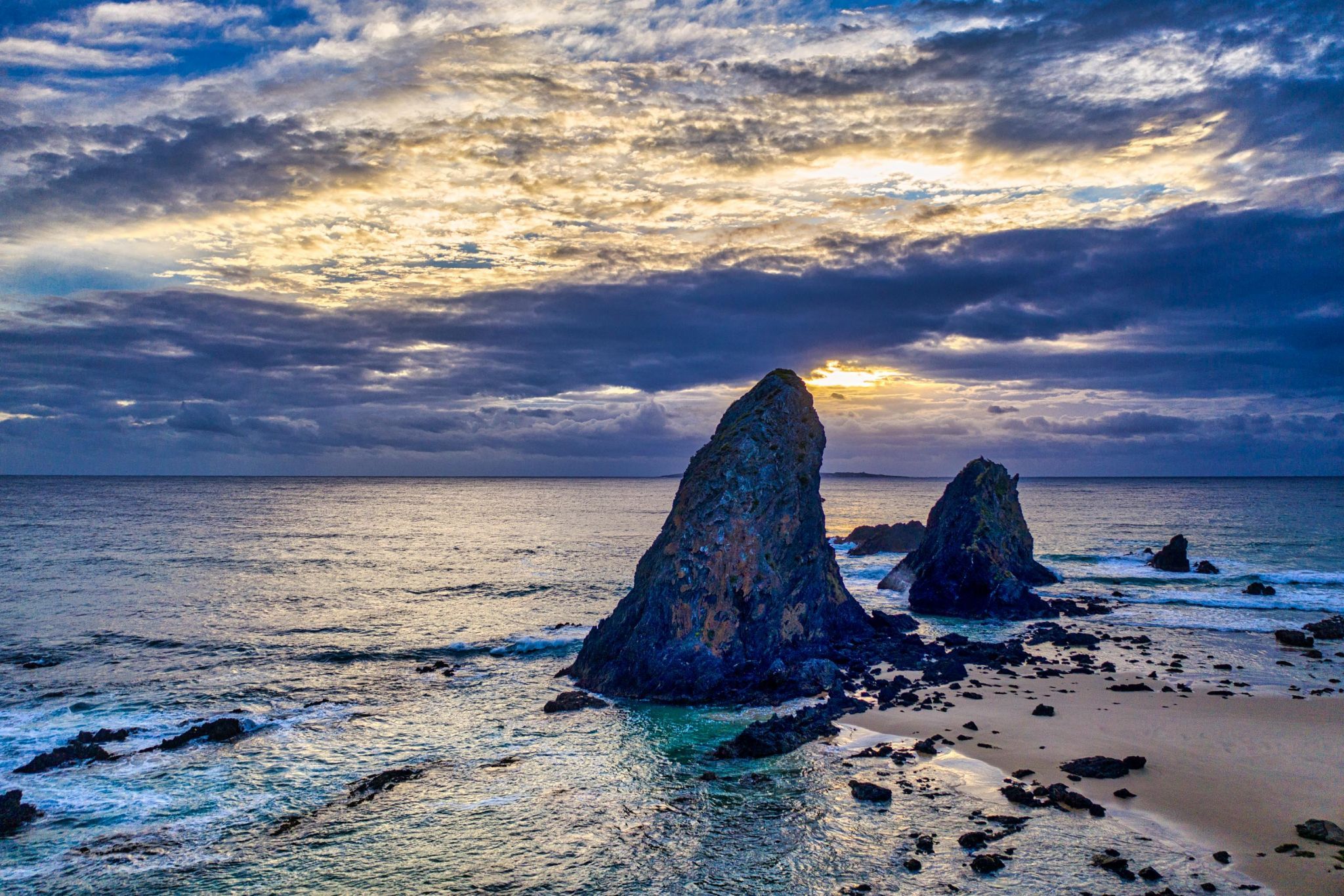 Glasshouse Rocks Drone Sunrise Narooma Australia Glasshouse Rocks Drone Sunrise Narooma Australia