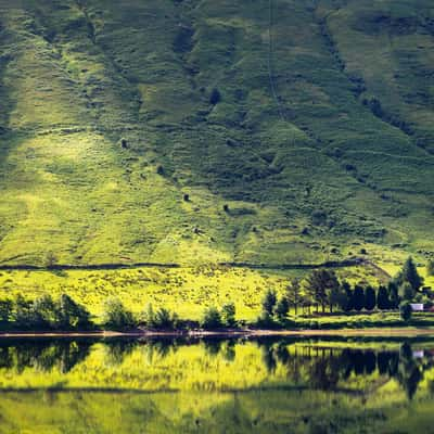 House at fjord near Cairndow, Scotland, United Kingdom