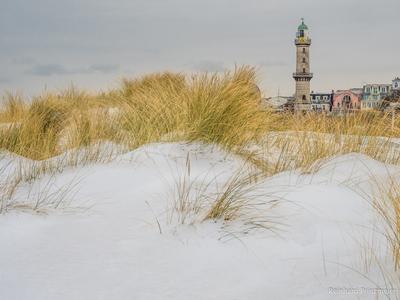 Lighthouse Warnemünde from the Beach