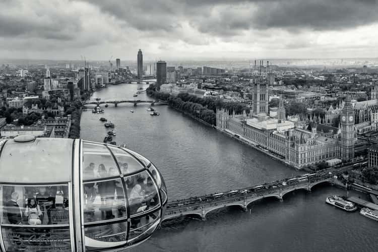 View from London Eye Cabin