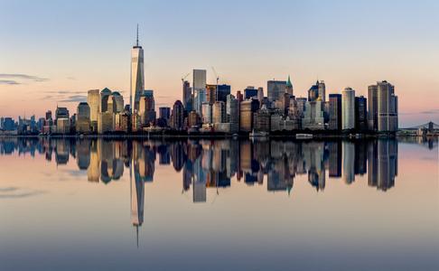 Manhattan skyline from Staten Island Ferry, New York City