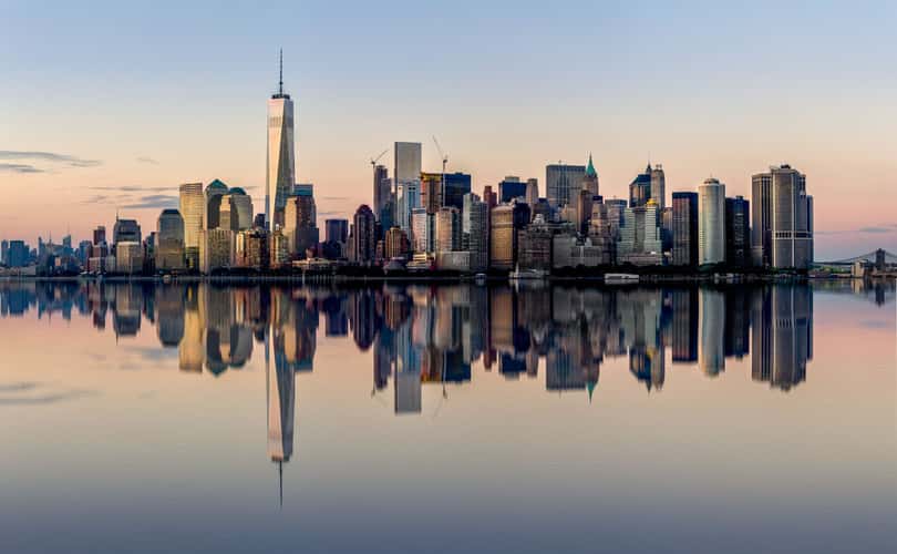Lower Manhattan Skyline from the Staten Island ferry, New York City