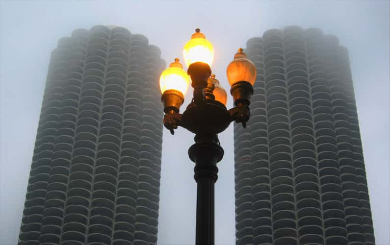 Marina City from N. State St.