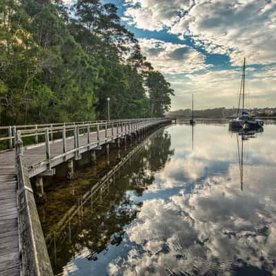 Mill Bay Boardwalk looking east Narooma NSW, Australia