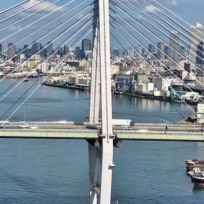 Osaka Skyline from Tempozan Giant Ferris Wheel, Japan