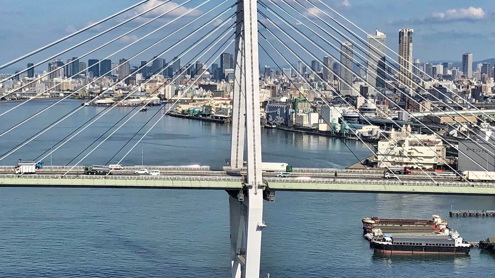 Osaka Skyline from Tempozan Giant Ferris Wheel, Japan