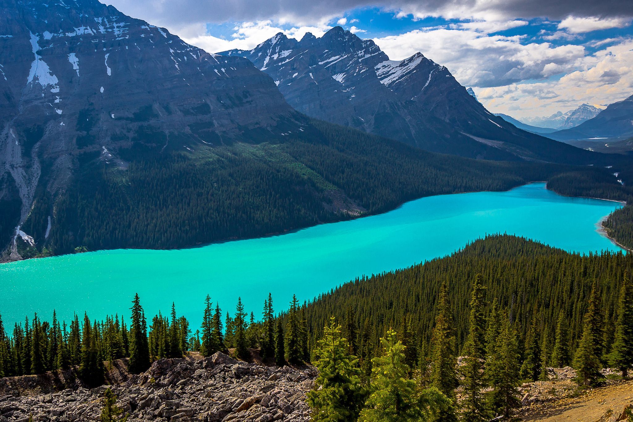 Peyto Lake Overview from Bow Summit, Canada