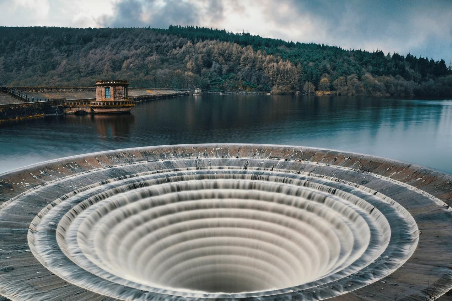 Plughole at Ladybower Reservoir, Peak District, United Kingdom