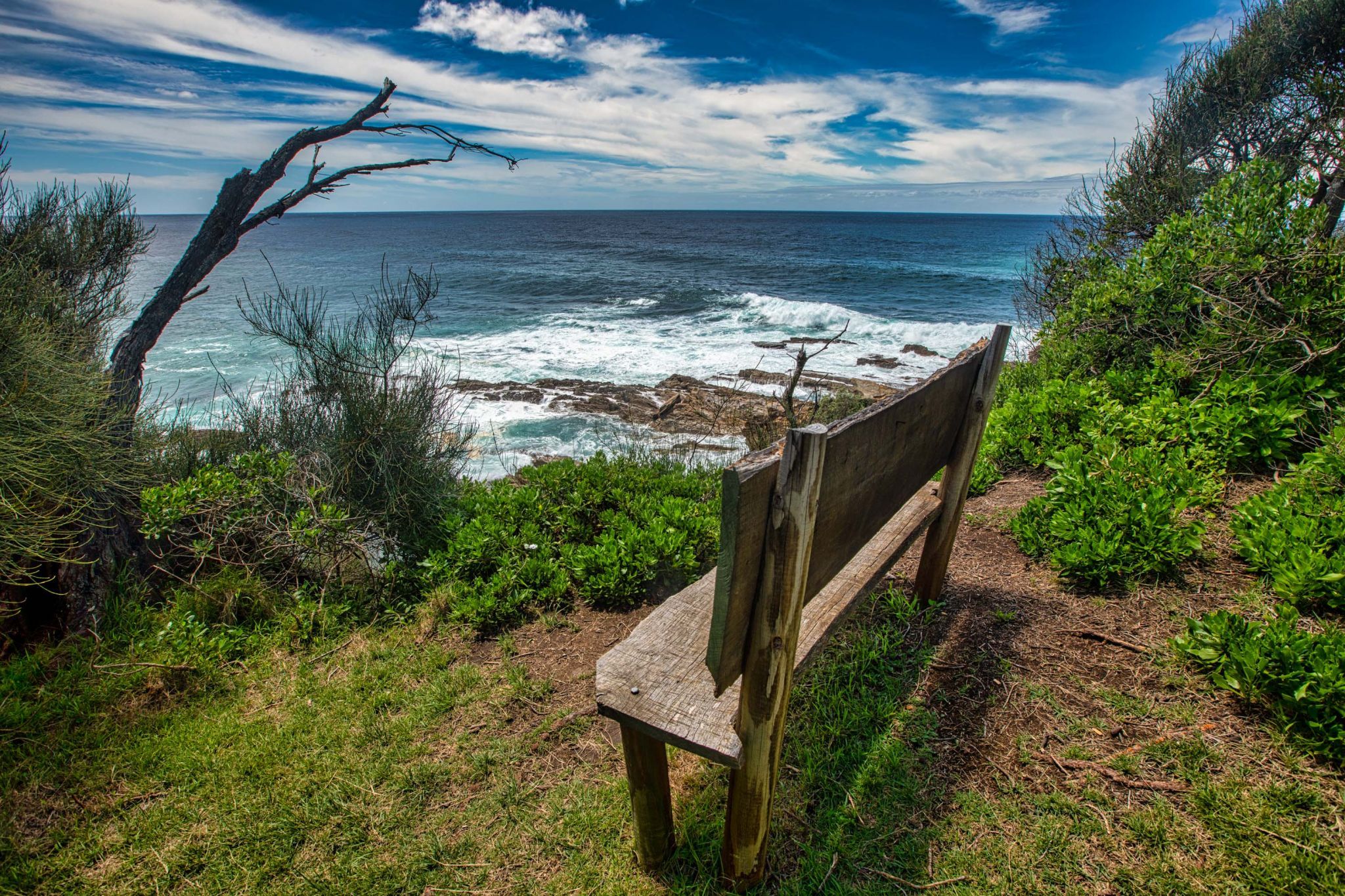 Seat at the beach Patato Point South Coast NSW, Australia