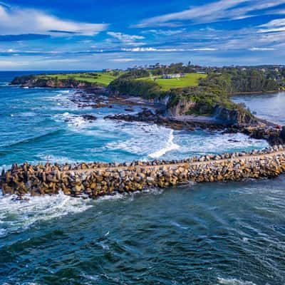 South entrance to the breakwater Narooma NSW, Australia