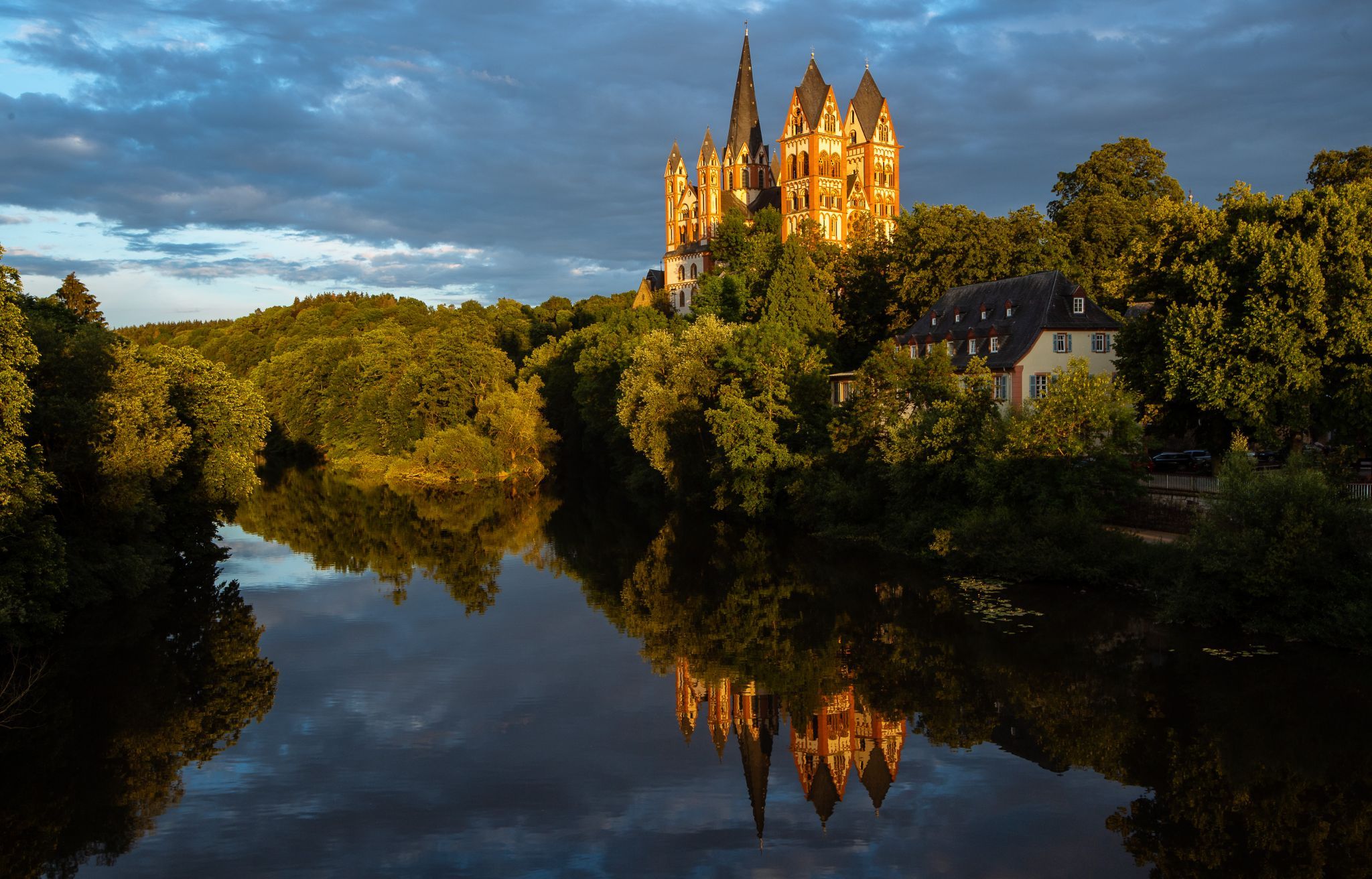 St. Nepomuk & Cathedral of Limburg a. d. Lahn, Germany