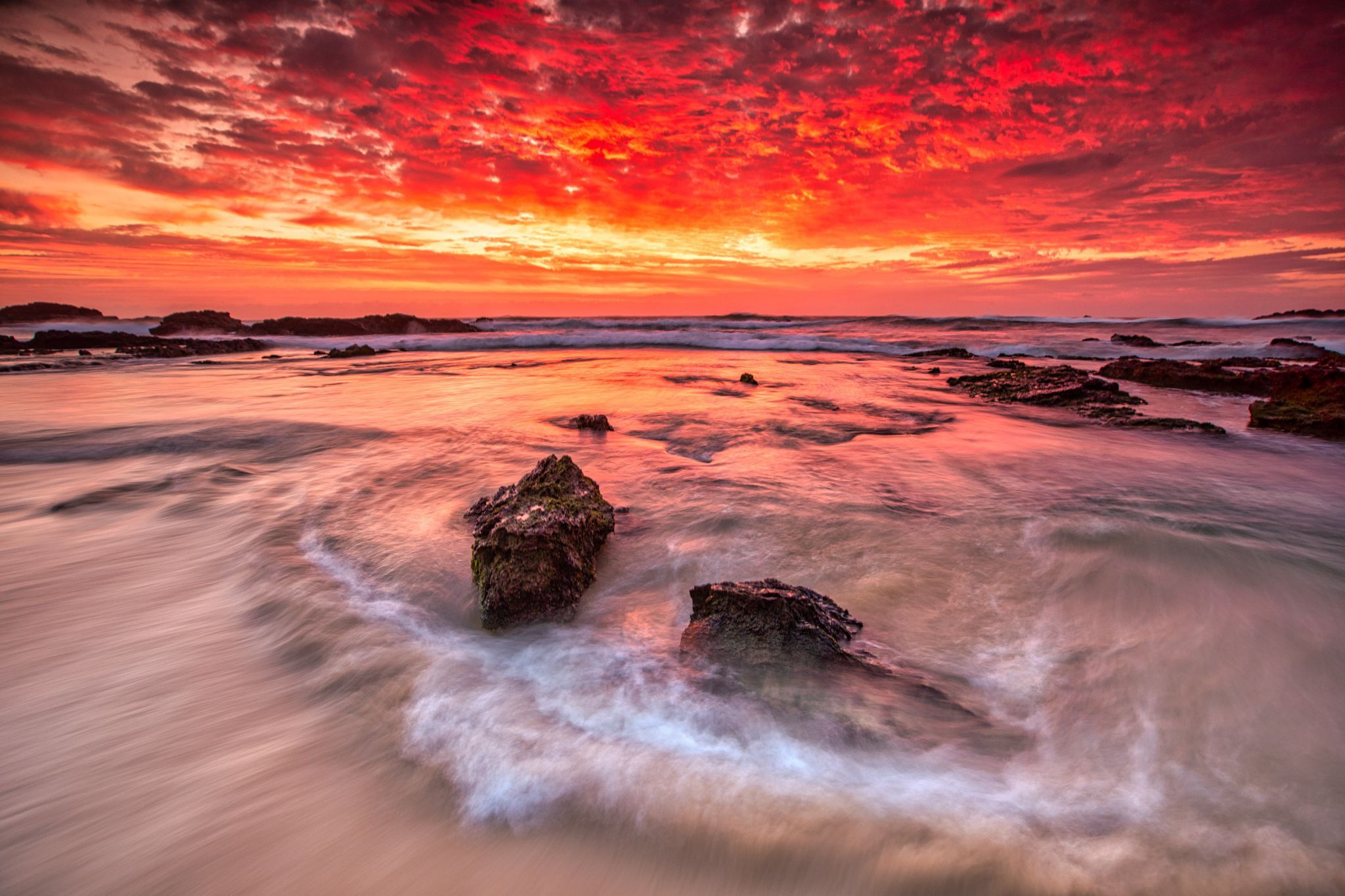 The bay is on fire Mystery Bay South Coast NSW, Australia