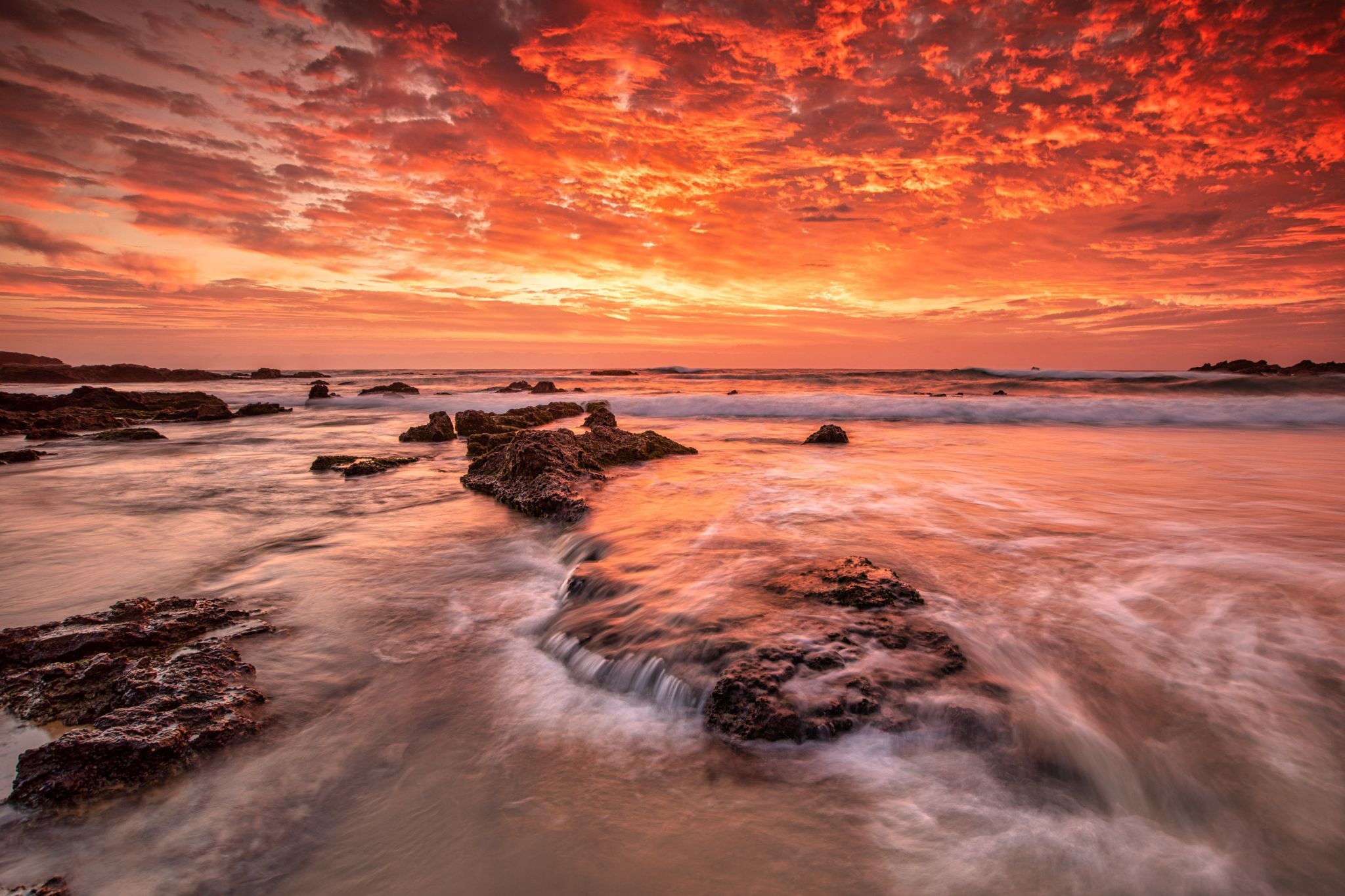 The bay is on fire Mystery Bay South Coast NSW, Australia