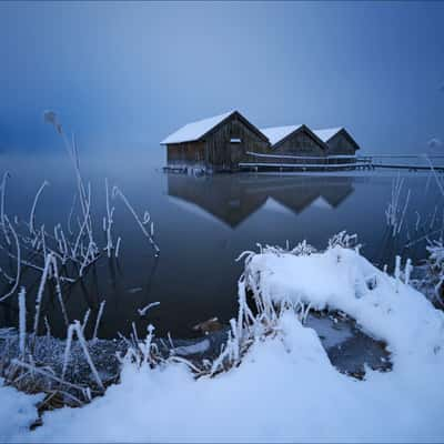 The three cabins at Kochelsee, Germany