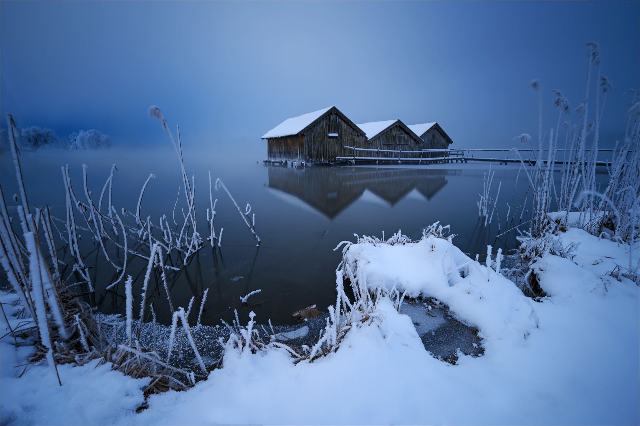 The three cabins at Kochelsee, Germany