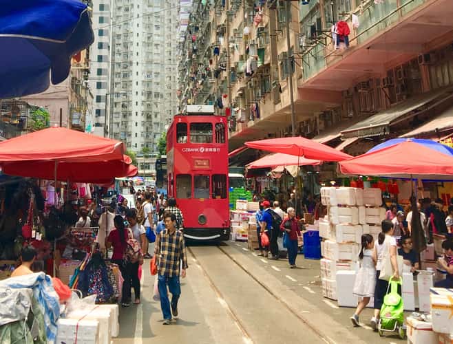 Tram at Chun Yeung Street, North Point