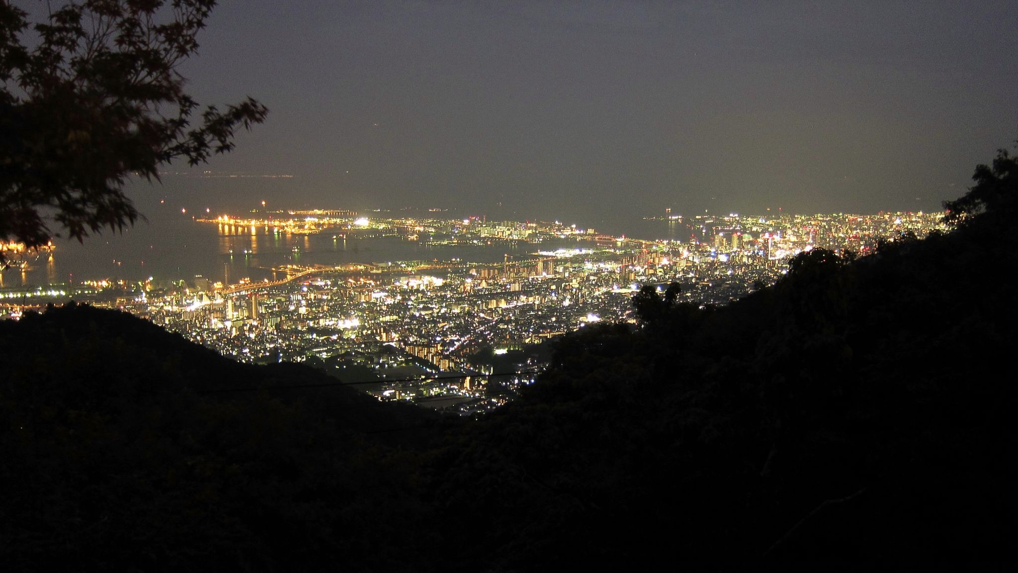 View of Osaka Bay and Kobe City from Mt. Rokko, Japan