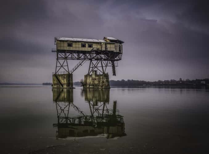 Abandoned coal loader tower
