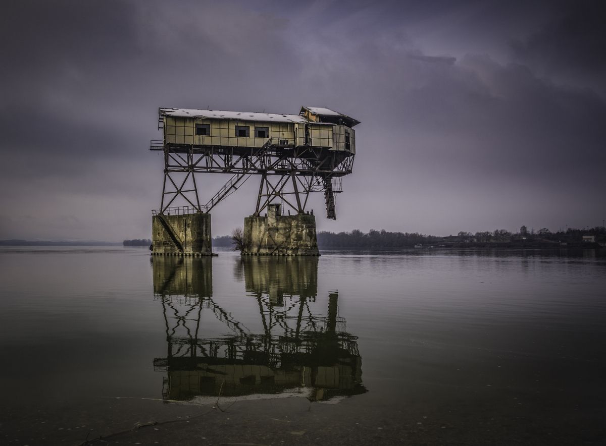 Abandoned coal loader tower, Hungary
