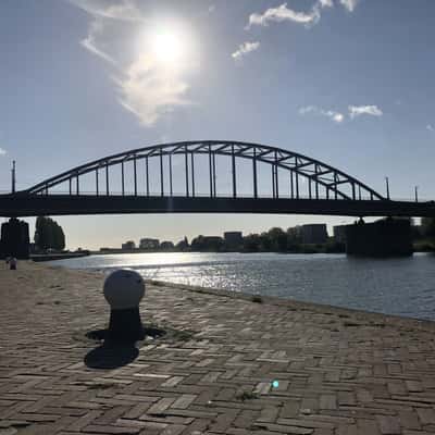 Arnhem’s John Frost bridge and the river Rhine, Netherlands
