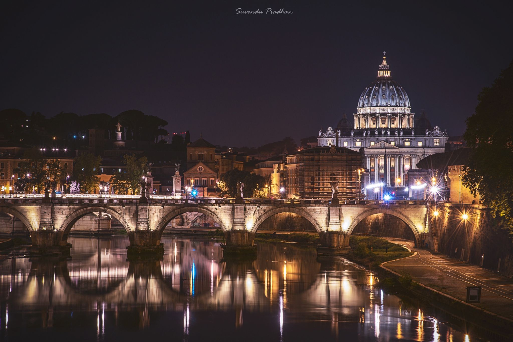 Basilica di San Pietro from Ponte Umberto I, Italy
